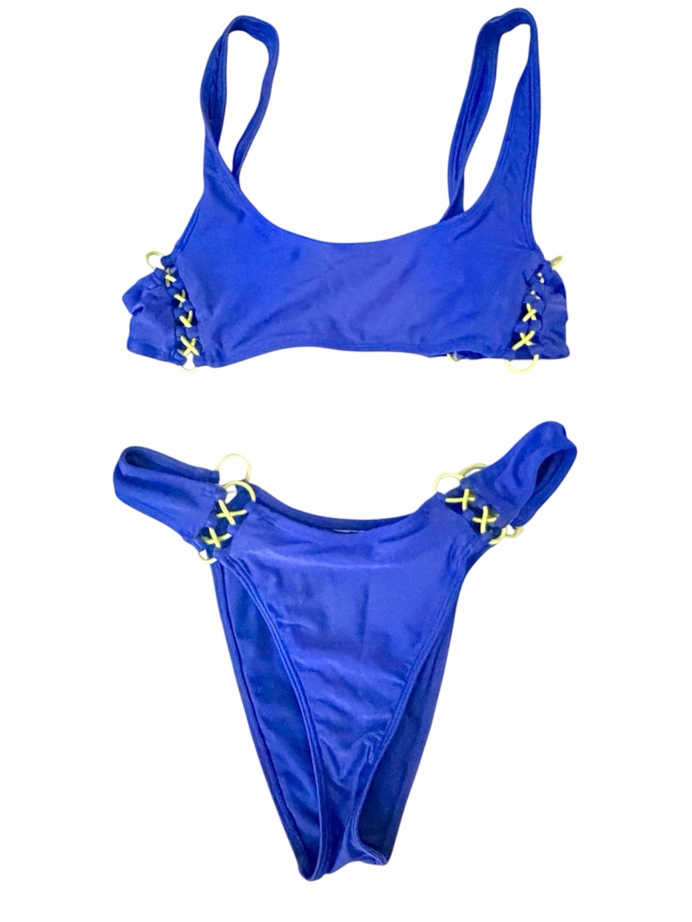 SHEIN Scoop Neck Electric Blue 2 Piece Bikini Size Small
